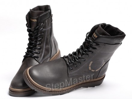 Черевики шкіряні Diesel Cassidy Combat Grey Marble
Оригінальна нова модель молод. . фото 6