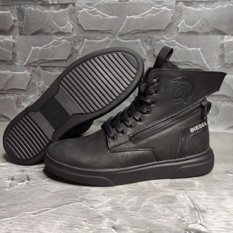 Кроссовки ботинки кожаные зимние 
 
 
Diesel Black Wing
 
Ультрасовременный диза. . фото 2