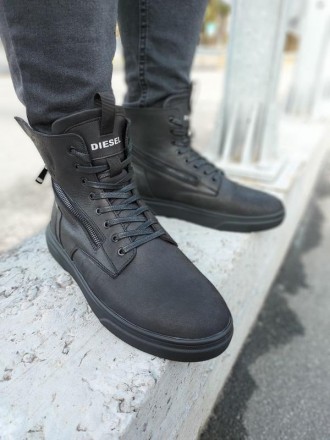 Кроссовки ботинки кожаные зимние 
 
 
Diesel Black Wing
 
Ультрасовременный диза. . фото 12