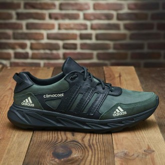 Кроссовки мужские кожаные Adidas Climacool Olive-Black
Выполнены из прочных мате. . фото 3