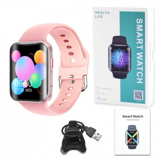 Smart Watch T68, температура тіла, голосовий виклик, pink. . фото 5