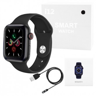 Smart Watch i12, Aluminium, Viber, голосовий виклик, black. . фото 2