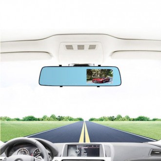 Автомобильный видеорегистратор-зеркало L-9003, LCD 4.3", TOUCH SCREEN, 2 камеры,. . фото 4