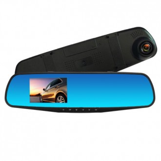 Автомобильный видеорегистратор-зеркало L-9001, LCD 3.5'', 1080P Full HD. . фото 2