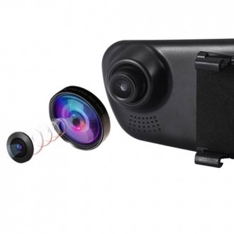 Автомобильный видеорегистратор-зеркало L-9004, LCD 3.5'', 2 камеры, 1080P Full H. . фото 6