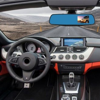 Автомобильный видеорегистратор-зеркало L-9004, LCD 3.5'', 2 камеры, 1080P Full H. . фото 5
