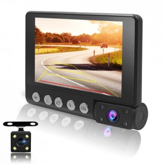 Автомобильный видеорегистратор C9, LCD 4'', WDR, 1080P Full HD, 3 камеры. . фото 2
