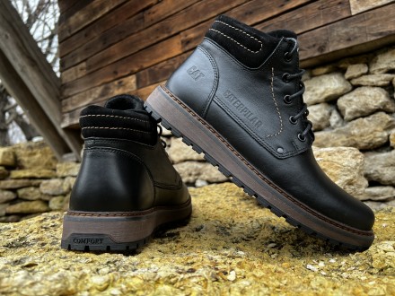Шкіряні зимові черевики на хутрі CAT Black Boots
CAT — не просто гарне взуття, а. . фото 17