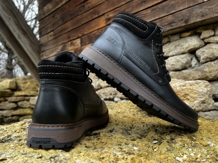 Шкіряні зимові черевики на хутрі CAT Black Boots
CAT — не просто гарне взуття, а. . фото 12