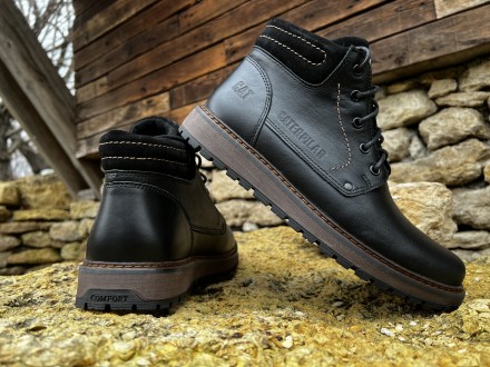 Шкіряні зимові черевики на хутрі CAT Black Boots
CAT — не просто гарне взуття, а. . фото 15