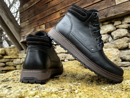 Шкіряні зимові черевики на хутрі CAT Black Boots
CAT — не просто гарне взуття, а. . фото 10