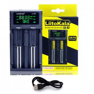 Зарядний пристрій LiitoKala Lii-S2, 2x-18650, 26650, ААА Li-Ion, LiFePO4, NiMH, . . фото 3