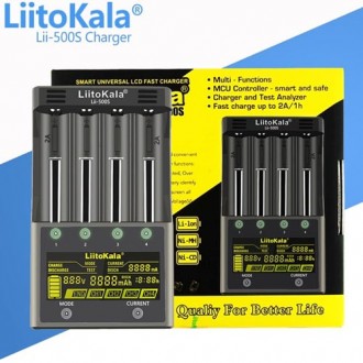 Зарядное устройство LiitoKala Lii-500S+АВТОЗАРЯДКА, АА/ ААА/ A/ 14500/ 16340/ 18. . фото 2