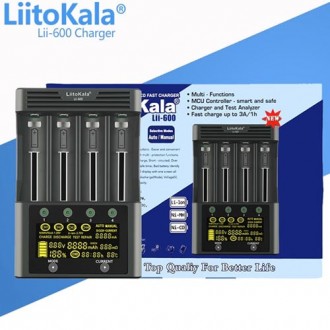 Зарядное устройство LiitoKala Lii-600+АВТОЗАРЯДКА, 14500/ 18650/ 18700/ 18350/ 1. . фото 2