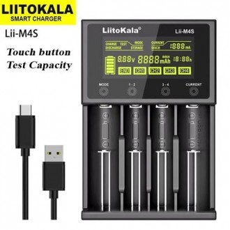 Зарядное устройство LiitoKala Lii-M4S, 18650/ 14500/ 18490/ 18350/ 17670/ 17500/. . фото 2