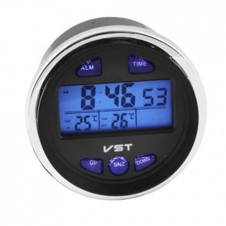Авточасы VST-7042V вольтметр, 2 термометра. . фото 3