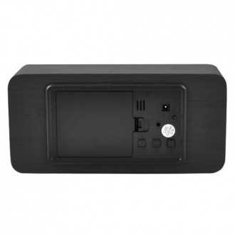 Часы сетевые VST-862S-6 белые, (корпус черный) температура, влажность, USB. . фото 3