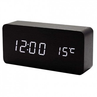 Часы сетевые VST-862-6 белые, (корпус черный) температура, USB. . фото 2