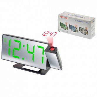 Часы сетевые VST-896-4, зеленые с проекцией, USB. . фото 2