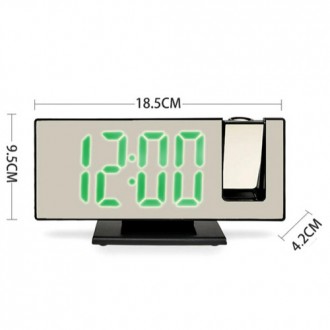 Часы сетевые VST-896-4, зеленые с проекцией, USB. . фото 6