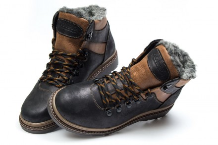 Зимові шкіряні черевики на хутрі коричневі
Міцний верх із натуральної шкіри та в. . фото 10