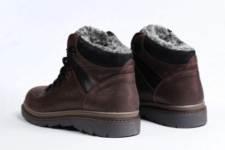 Зимові шкіряні черевики на хутрі коричневі
Міцний верх із натуральної шкіри та в. . фото 9