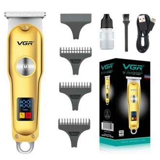 VGR V-290 Професійна акумуляторна машинка (тример) для стриження волосся й бород. . фото 2