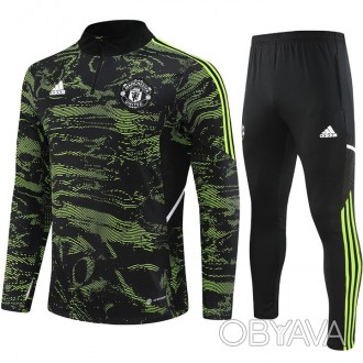 Детский футбольный костюм Манчестер Юнайтед Adidas 2023-2024 Black/Green Camo ка
