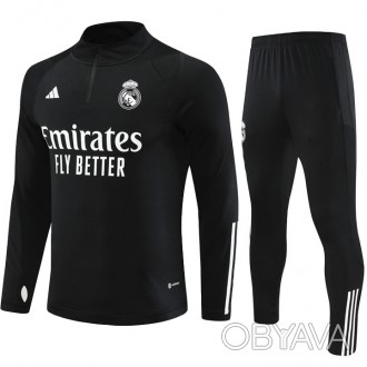 Детский футбольный костюм Реал Мадрид Adidas 2023-2024 Training Black 125-135 см