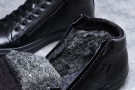 Зимові шкіряні черевики, кросівки на хутрі Philipp Plein Zipper Leather
Виконані. . фото 11