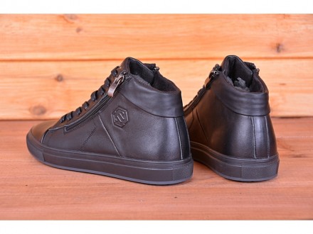 Зимові шкіряні черевики, кросівки на хутрі Philipp Plein Zipper Leather
Виконані. . фото 6