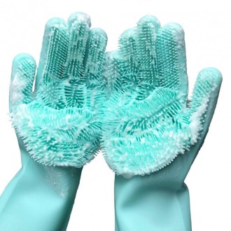 Гумові господарські рукавички Magic Silicone Gloves призначені для захисту рук. . . фото 4