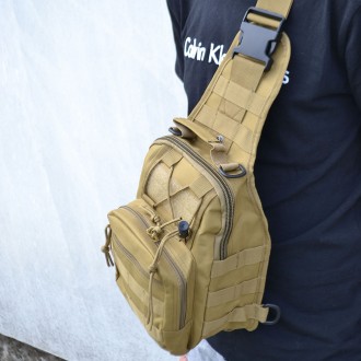 Чоловіча тактична багатофункціональна нагрудна сумка-слінг через плече із систем. . фото 51