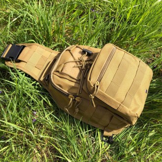 Мужская тактическая многофункциональная нагрудная сумка-слинг через плечо с сист. . фото 37