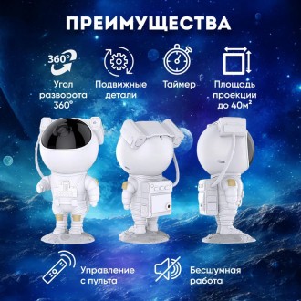 Ночник-проектор Зоряного неба Космонавт прекрасний вибір для дитячої кімнати, як. . фото 4