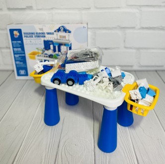 Игровой столик с конструктором для малышей "Полицейский участок" арт. 222 - B 77. . фото 3