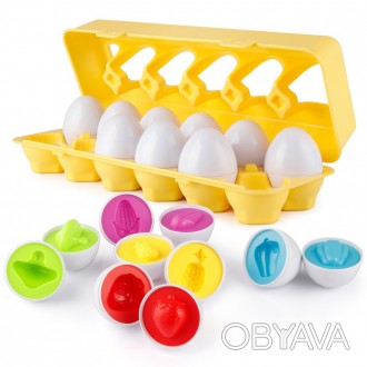 Розвиваюча іграшка - сортер "Яєчний лоток" (Фрукти та овочі) арт. 48666
Згідно м. . фото 1