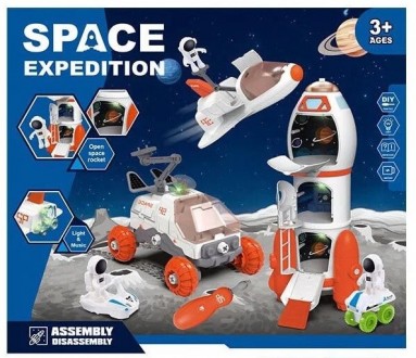 Игровой набор с отверткой "Космос" (луноход, шатл, ракета, космический транспорт. . фото 8