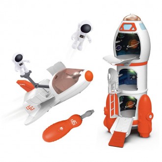 Игровой набор с отверткой "Космос" (луноход, шатл, ракета, космический транспорт. . фото 3