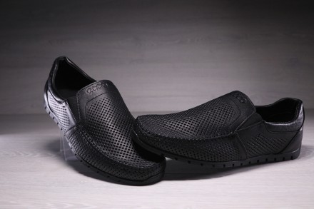 Шкіряні чоловічі мокасини з перфорацією Black Leather 
Характеристика товара:
Рі. . фото 13