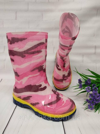 Дитячі гумові чоботи "Камуфляж рожевий"
Розмірний ряд: 27-35
Верх взуття: ПВХ бе. . фото 2