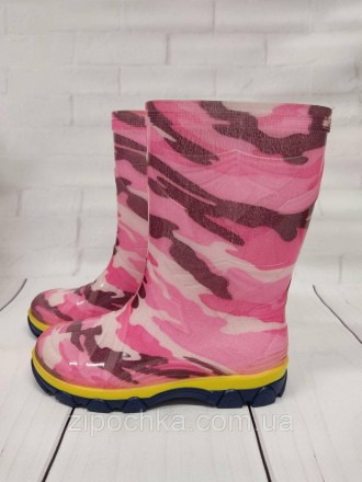 Дитячі гумові чоботи "Камуфляж рожевий"
Розмірний ряд: 27-35
Верх взуття: ПВХ бе. . фото 3