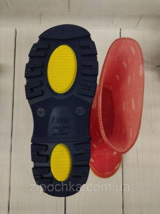 Дитячі гумові чоботи "Білий горох на червоному"
Розмірний ряд: 27-35
Верх взуття. . фото 7