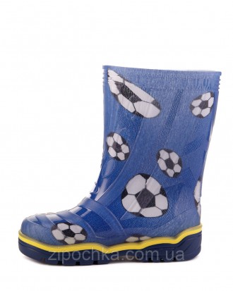 Дитячі гумові чоботи Футбольний м'яч на синьому
Розмірний ряд: 23-26
Верх взуття. . фото 6