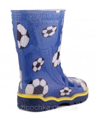 Дитячі гумові чоботи Футбольний м'яч на синьому
Розмірний ряд: 23-26
Верх взуття. . фото 5