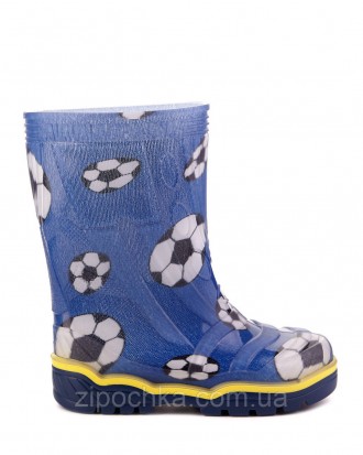 Дитячі гумові чоботи Футбольний м'яч на синьому
Розмірний ряд: 23-26
Верх взуття. . фото 2