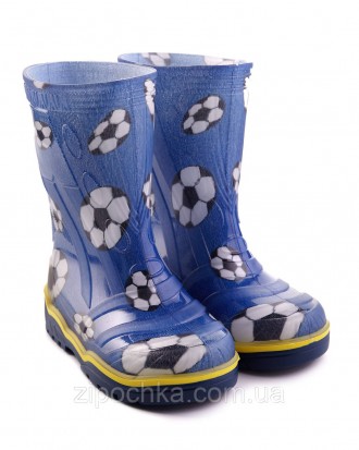 Дитячі гумові чоботи Футбольний м'яч на синьому
Розмірний ряд: 23-26
Верх взуття. . фото 3