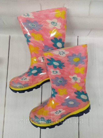 Дитячі гумові чоботи "Квіточки на рожевому"
Розмірний ряд: 27-35
Верх взуття: ПВ. . фото 4
