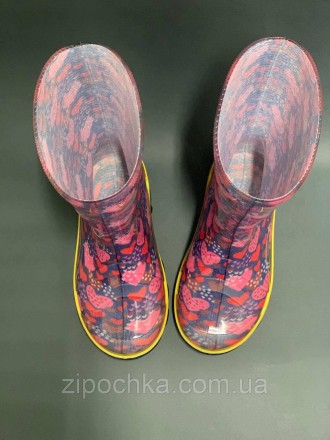 Дитячі гумові чоботи "Сердечка рожеві на синьому фоні"
Розмірний ряд: 27-35
Верх. . фото 6