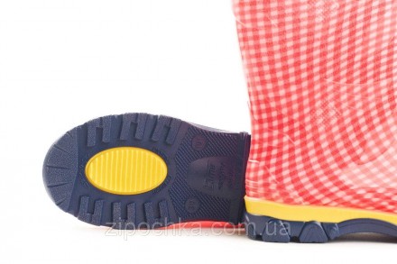 Дитячі гумові чоботи "Червона клітинка"
Розмірний ряд: 27-35
Верх взуття: ПВХ бе. . фото 5